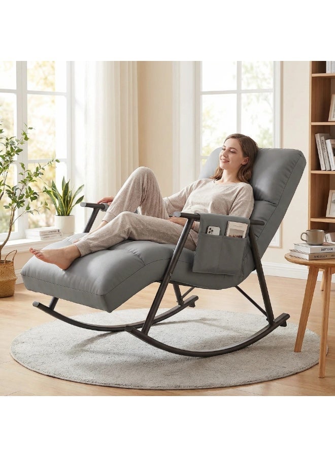 واي آند دي كرسي هزاز، كرسي استرخاء، كرسي استراحة، أريكة استرخاء عصرية قابلة للتعديل، يمكن الاستلقاء أو النوم عليها، كرسي أريكة كسول، كرسي هزاز فردي للشقة، غرفة المعيشة، غرفة النوم، الشرفة - Image 1